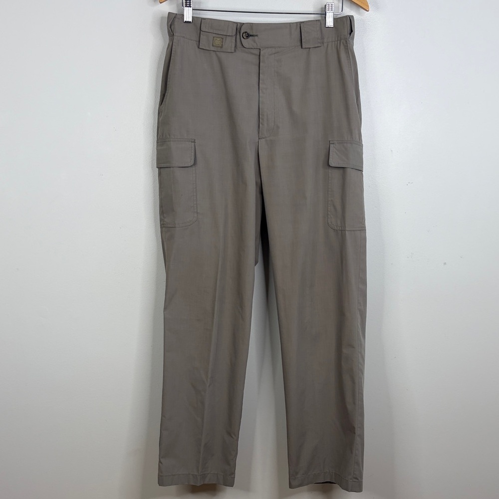 Vintage Tilley Pants Mens 32 x 29 Khaki Beige Cargo Straight Leg Made in Canada